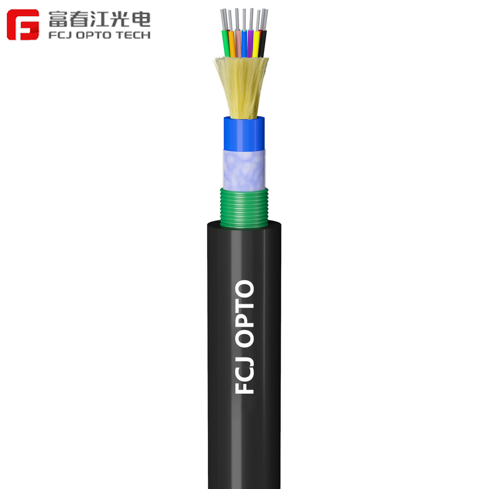 GJFJH53 12 24core Indoor Steel Armored Fiber Optic Cable G652 G655 With PE Sheath