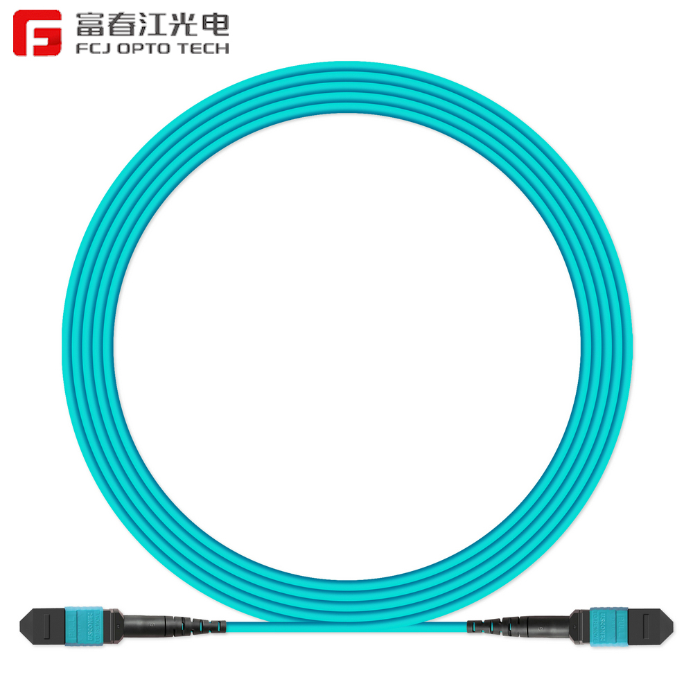Best Price OM3 Fiber Patch Cord MTP to LC Multimode 50/125 Duplex Cable Aqua Fiber Optic Jumper