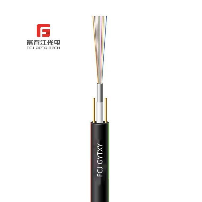 Outdoor Uni-tube Optic Fiber Cable GYFXY 4 6 12 core G652D SM Span 80m ASU fiber optic cable
